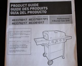 Char-Broil Performance propane gas grill manual.
