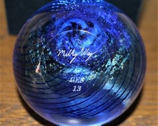 Milky Way Glass Eye Studio Paperweight with box.  