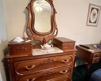 1880s Victorian Marble top dresser