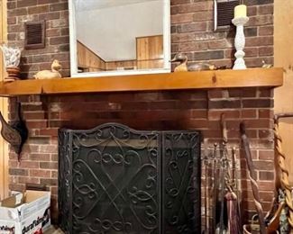fire screen and mantle decor all available