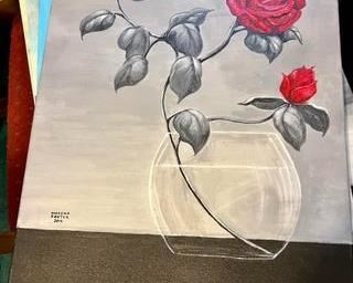 original roses painting by homeowner