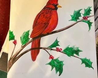 original painting of cardinal