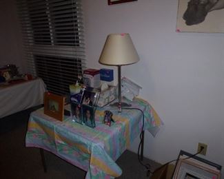 lamp and picture frames
