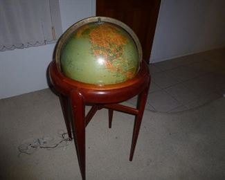 This Replogle 16 inch library globe lights up, from the late 40's or the 50's.