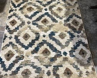 Lovely Cream and Blue Area Rug
