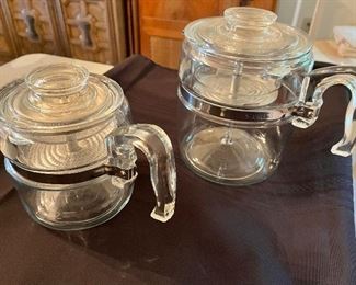 Vintage pyrex flame ware coffee pot glass percolator