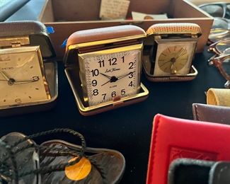 Vintage alarm travel clocks