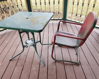 Vintage metal table and chairs