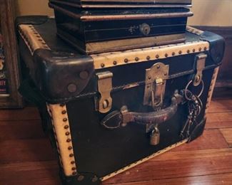 Vintage trunk and antique keys