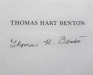 Thomas Hart Benton Autographed hard back book