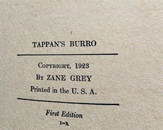 First Edition Tappans Burro by Zane Grey