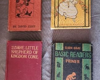 Antique books including Puss in Boots and The Little Sheperd Of Kingdom Come