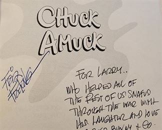 Chuck Jones Chuck Amuck book with Steven Spielberg forward, Autographed by Friz Freleng