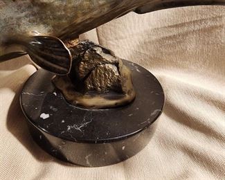 Randy Puckett Bronze Sperm Whale sculpture on Marble base 98/250       1/60 scale   6 by 11