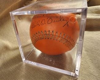 Charlie O Finley autographed baseball 