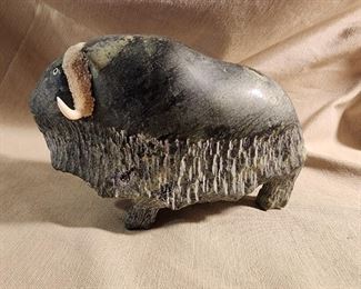 Inuit soapstone sculpture signed 7.25” in height