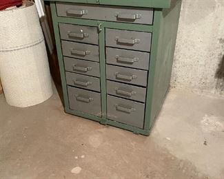 FANTASTIC HEAVY INDUSTRIAL CABINET WITH BUTCHER BLOCK TOP