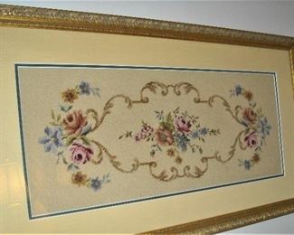 Handmade needlework, beautifully framed.