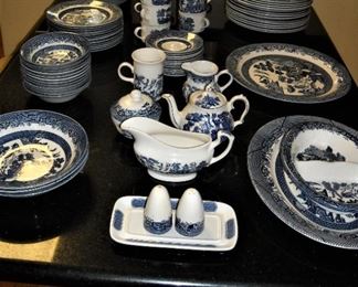 Large collection of Blue Willow