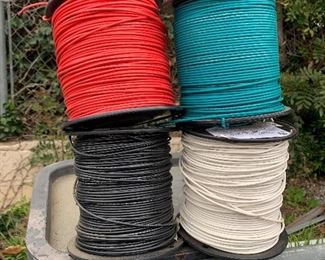 10 12 14 16 18 awg wire and fire alarm riser wire and some communication cable available for house building marine  automotive tool and machine, heat oil water and uv resistant - 500 foot spools are $50 each 