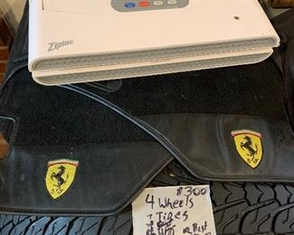 Ferrari floor mats hand stitched in Italy and vacuum sealer for preserving food, mailing marijuana and protecting clothing in storage