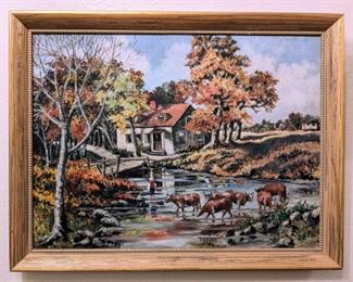 Cattle Crossing Original Oil Painting