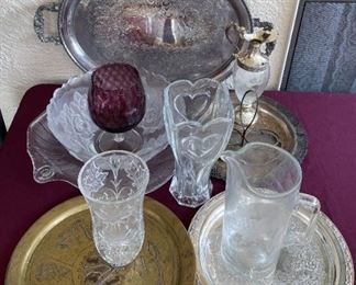 Miscellaneous Glass Silver Plate