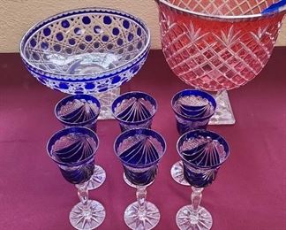 Asstorted Crystal Bowls Wine Glasses