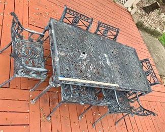 Patio Cast Iron Table With Chairs