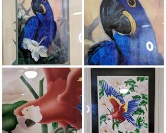 Two Signed Parrot Prints