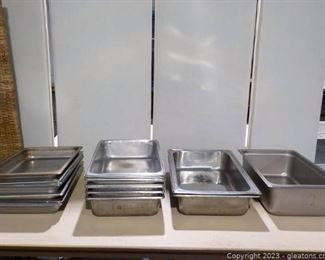 Group of 20 Stainless Steel Warming Pans 4 Sizes