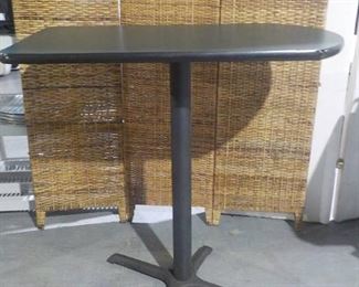Rectangular Bar Height Cafe Table with One Rounded End