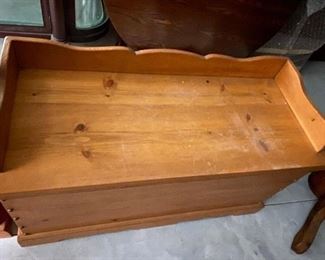 Pine bench/chest.  Perfect for a mud room