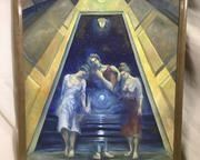 woriginal painting trio posed in moonlight2311 t