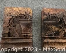 woriental style soap stone carved bookends1881 t