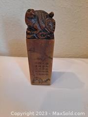wrare chinese carved soap stone tortoise stamp1791 t