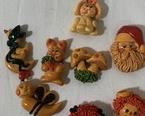 wvintage handmade clay refrigerator magnets1921 t