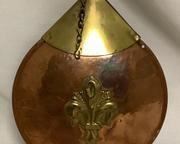 wvintage ornamental brass and copper flask england2421 t