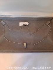w14k white gold trillion necklace and pendant1771 t