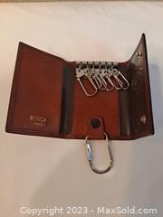 wmens bosca vintage leather key case brown1911 itay1811 t