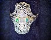 wemerald and diamond 18kt ring61 t