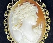 wvintage 18k cameo brooch91 t