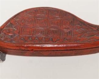 1008	ASIAN SCALE IN CARVED WOOD BOX, APPROXIMATELY 10 IN WIDE
