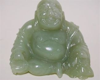 1013	JADE FIGURE OF MAN SITTING, APPROXIMATELY 4 1/2 IN HIGH
