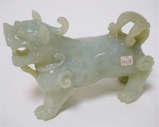 1017	JADE FOO DOG, APPROXIMATELY 6 IN X 4 IN HIGH
