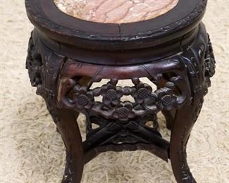 1052	INSET MARBLE CARVED ASIAN STAND, APPROXIMATELY 13 IN X 15 IN HIGH
