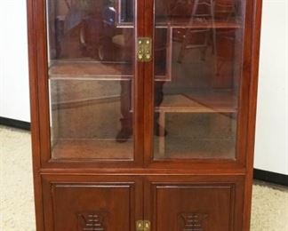 1076	ASIAN 4 DOOR CURIO CABINET, APPROXIMATELY 36 IN X 15 IN X 68 IN HIGH
