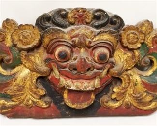 1081	CARVED ASIAN WOOD PAINT DECORATED DRAGON, APPROXIMATELY 9 IN X 22 IN
