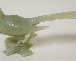 1091	CARVED JADE BIRD, APPROXIMATELY 7 IN X 4 IN HIGH
