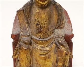1128	WOOD CARVED POLYCHROME ASIAN FIGURE, APPROXIMATELY 7 IN HIGH
